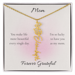 Mother's Day Flower Name Necklace Custom