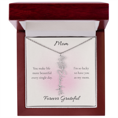 Mother's Day Flower Name Necklace Custom