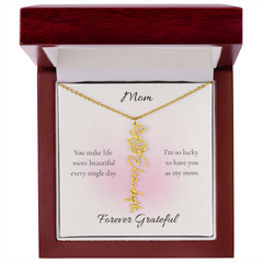 Mother's Day Flower Name Necklace Custom