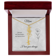Mother's Day Flower Custom Name Necklace