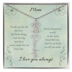 Mother's Day Custom Flower Name Necklace