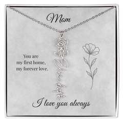 Mother's Day Flower Custom Name Necklace