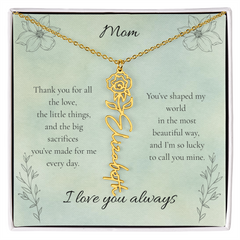 Mother's Day Custom Flower Name Necklace