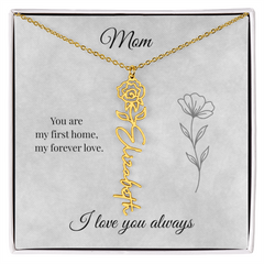 Mother's Day Flower Custom Name Necklace