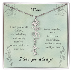 Mother's Day Custom Flower Name Necklace