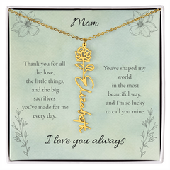 Mother's Day Custom Flower Name Necklace