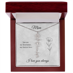Mother's Day Flower Custom Name Necklace