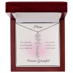 Mother's Day Flower Name Necklace Custom