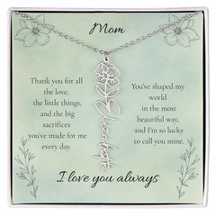 Mother's Day Custom Flower Name Necklace