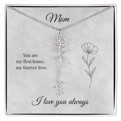 Mother's Day Flower Custom Name Necklace