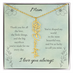 Mother's Day Custom Flower Name Necklace