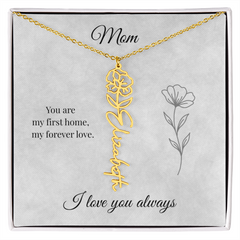 Mother's Day Flower Custom Name Necklace