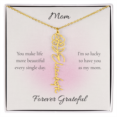 Mother's Day Flower Name Necklace Custom