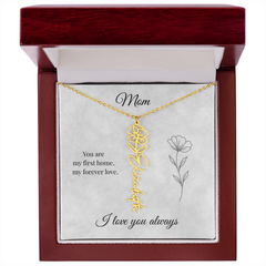 Mother's Day Flower Custom Name Necklace