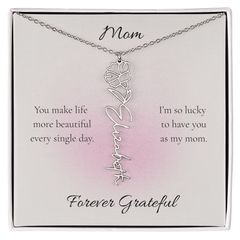 Mother's Day Flower Name Necklace Custom