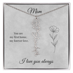 Mother's Day Flower Custom Name Necklace