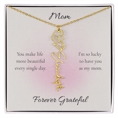 Mother's Day Flower Name Necklace Custom