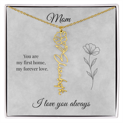 Mother's Day Flower Custom Name Necklace