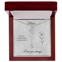 Mother's Day Flower Custom Name Necklace