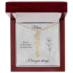 Mother's Day Flower Custom Name Necklace