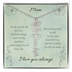 Mother's Day Custom Flower Name Necklace