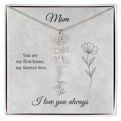 Mother's Day Flower Custom Name Necklace