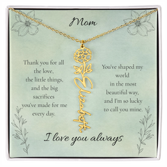 Mother's Day Custom Flower Name Necklace