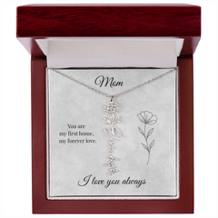 Mother's Day Flower Custom Name Necklace