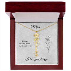 Mother's Day Flower Custom Name Necklace