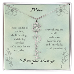 Mother's Day Custom Flower Name Necklace