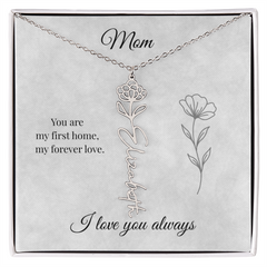 Mother's Day Flower Custom Name Necklace