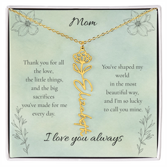 Mother's Day Custom Flower Name Necklace