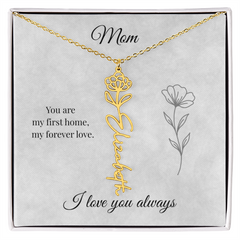 Mother's Day Flower Custom Name Necklace