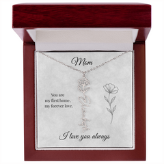 Mother's Day Flower Custom Name Necklace