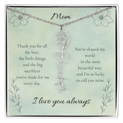 Mother's Day Custom Flower Name Necklace