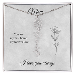 Mother's Day Flower Custom Name Necklace