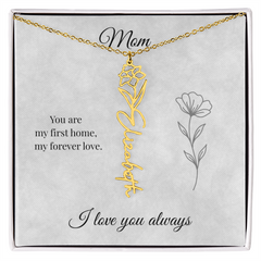 Mother's Day Flower Custom Name Necklace