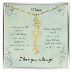 Mother's Day Custom Flower Name Necklace
