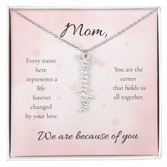 Mother's Day Custom Multi Names Vertical Necklace