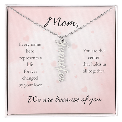 Mother's Day Custom Multi Names Vertical Necklace