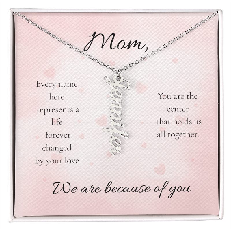 Mother's Day Custom Multi Names Vertical Necklace