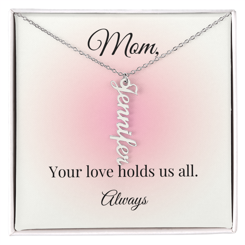 Mother's Day Custom Vertical Multi Name Necklace