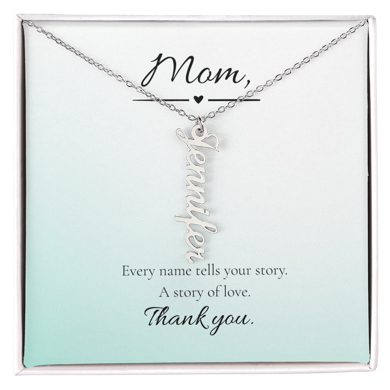 Mother's Day Vertical Multi Name Custom Necklace