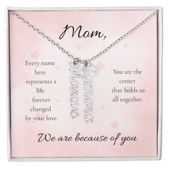 Mother's Day Custom Multi Names Vertical Necklace