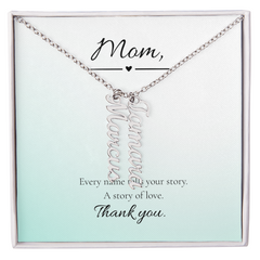 Mother's Day Vertical Multi Name Custom Necklace