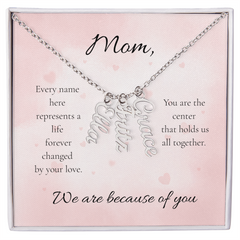 Mother's Day Custom Multi Names Vertical Necklace