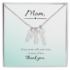 Mother's Day Vertical Multi Name Custom Necklace