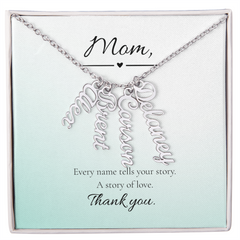Mother's Day Vertical Multi Name Custom Necklace