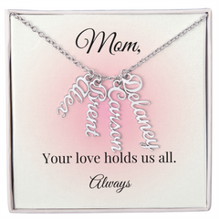 Mother's Day Custom Vertical Multi Name Necklace