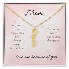 Mother's Day Custom Multi Names Vertical Necklace